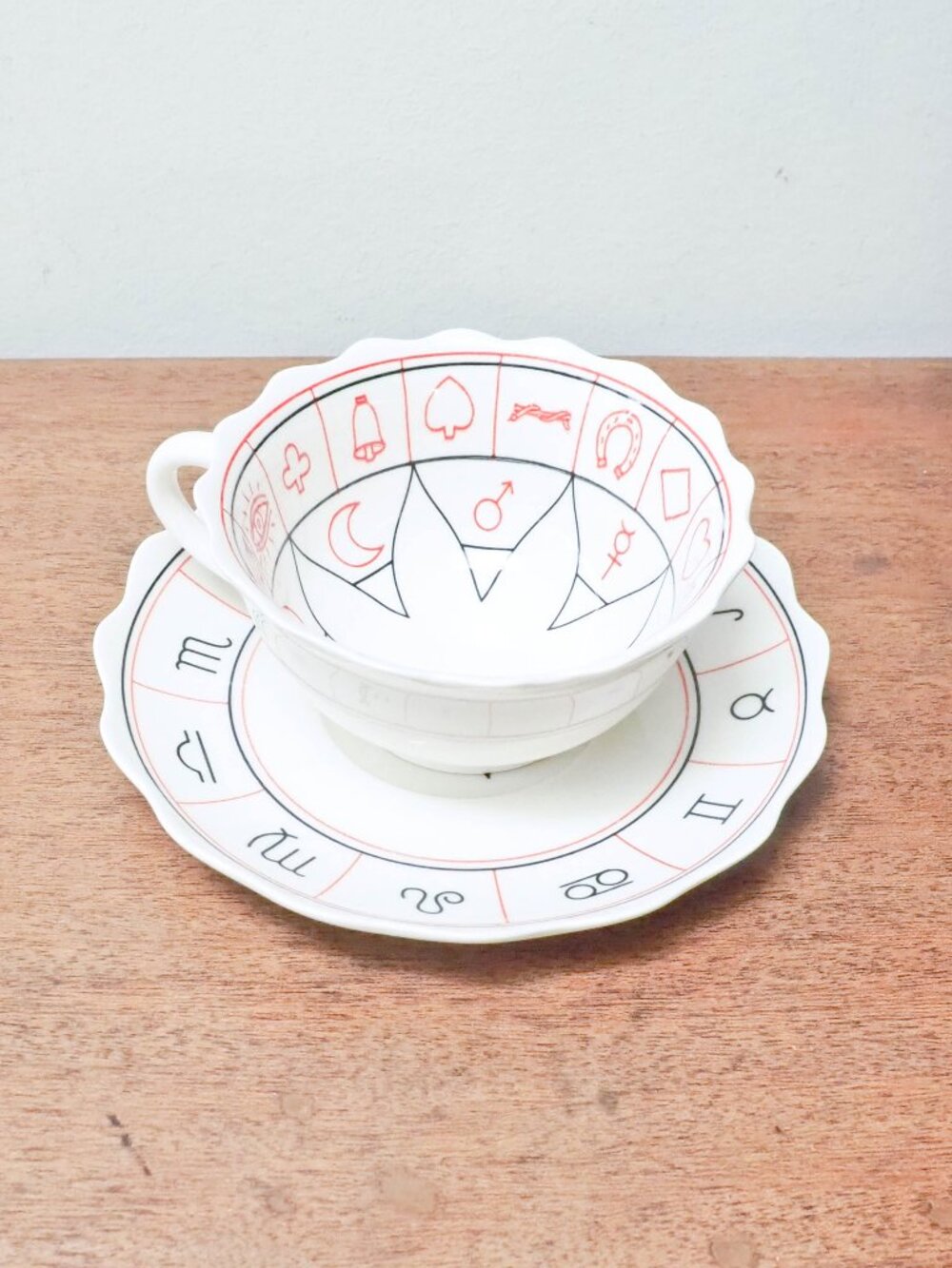Vtg Cup of Destiny - Fortune Telling Tea Cup and Saucer - Astrology Horoscope
